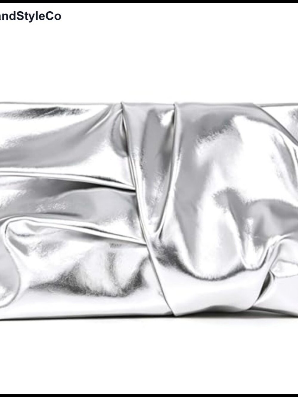 Womens Pleated Clutch Bag PU Leather Cloud Design Detachable Gold Chain Strap